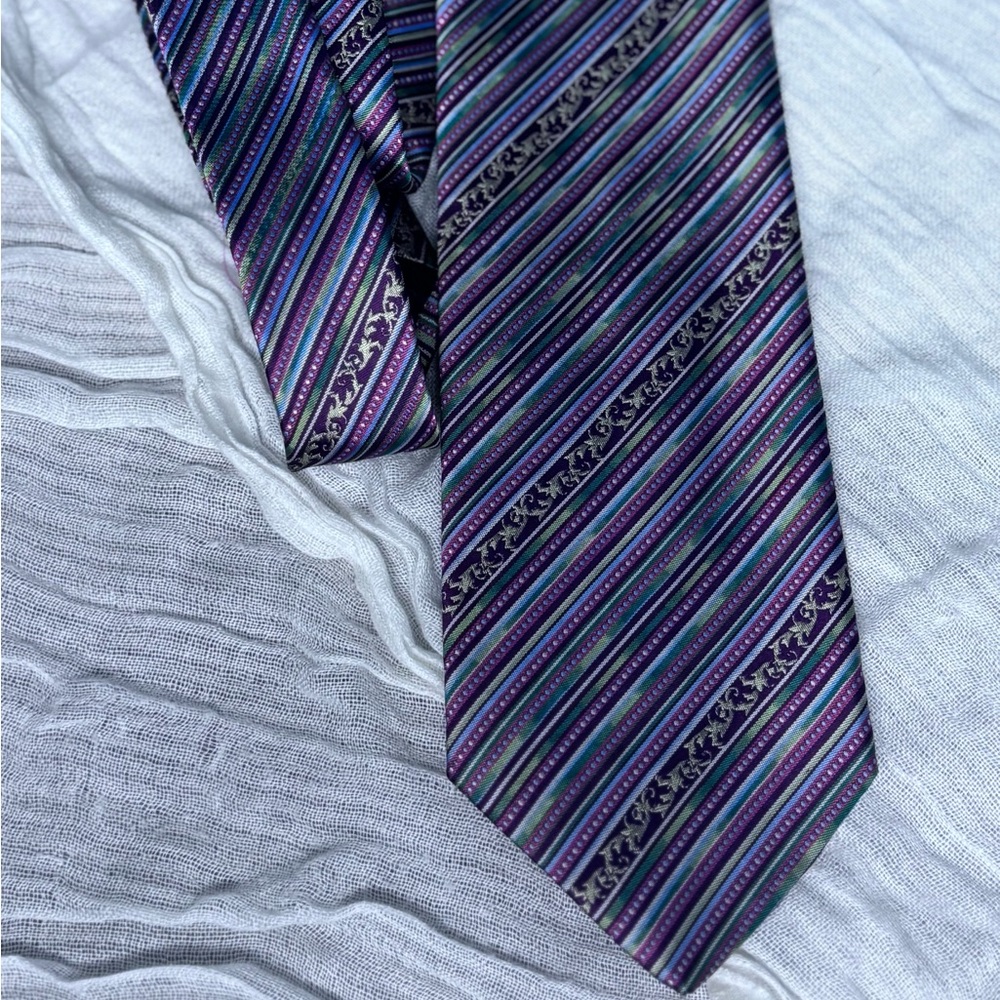 Versace Striped Blended Color Tie